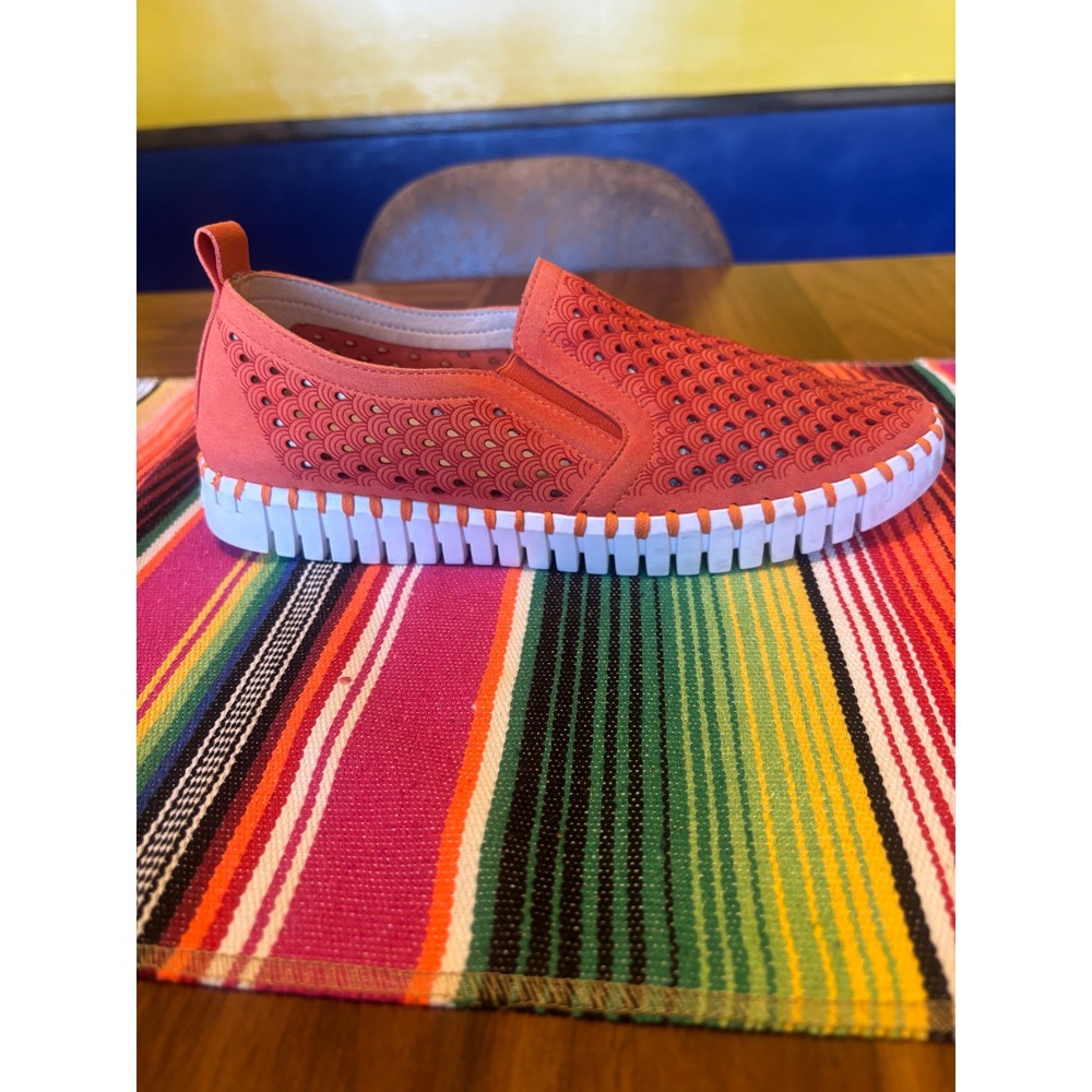 Ilse Jacobsen Tulip 139 Perforated Slip On Sneakers Orange Womens 39 - Picture 6 of 9